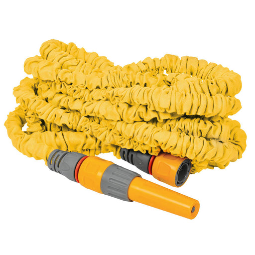 Extendable Hose Pipe Watering Garden Outdoor Yellow Lightweight Compact 15m - Image 1