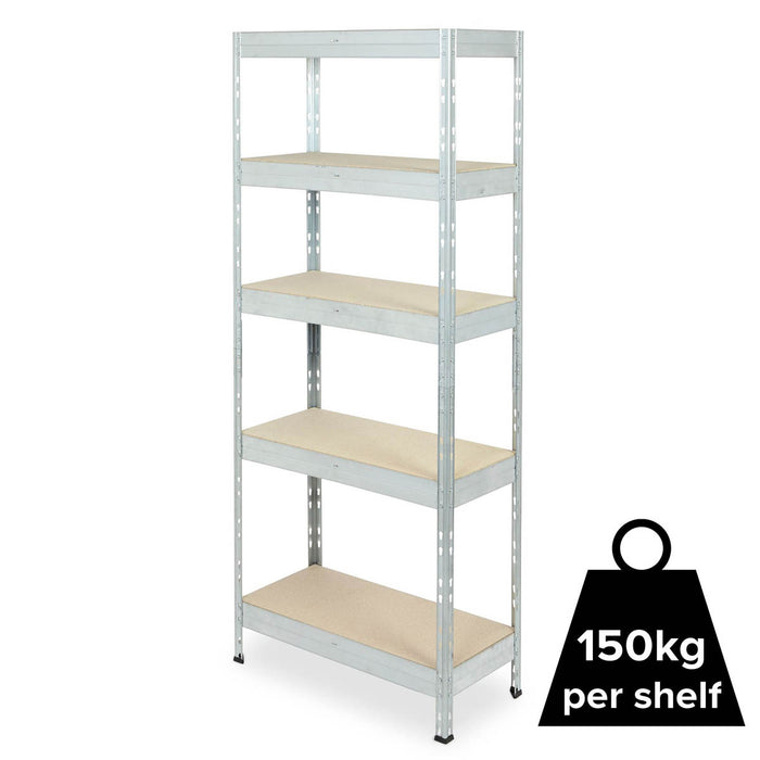 Garage Shelving Unit 5 Tier Racking HDF Steel Grey (H)1800mm (W)750mm (D)350mm - Image 4