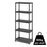 Shelving Unit Heavy Duty 5 Tier Plastic Storage Shelves Garage (H)182x(W)80cm - Image 8