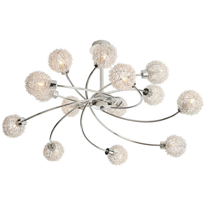 Ceiling Light 14 Way Lamp 40W 240V Brushed Chrome Effect Clear Glass Finish IP20 - Image 3