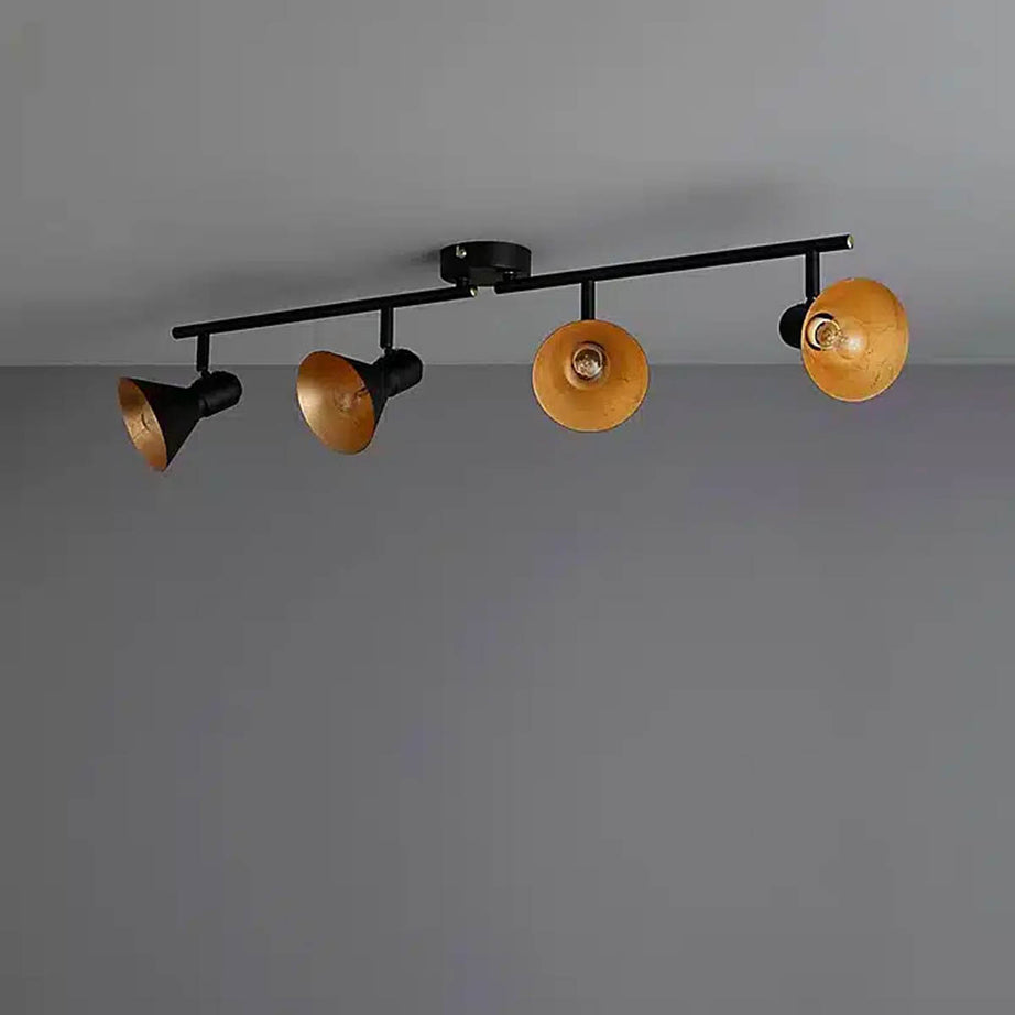 Ceiling Light Spotlight Bar 4 Way Matt Black Gold Dimmable Kitcken Bar Lamp - Image 2