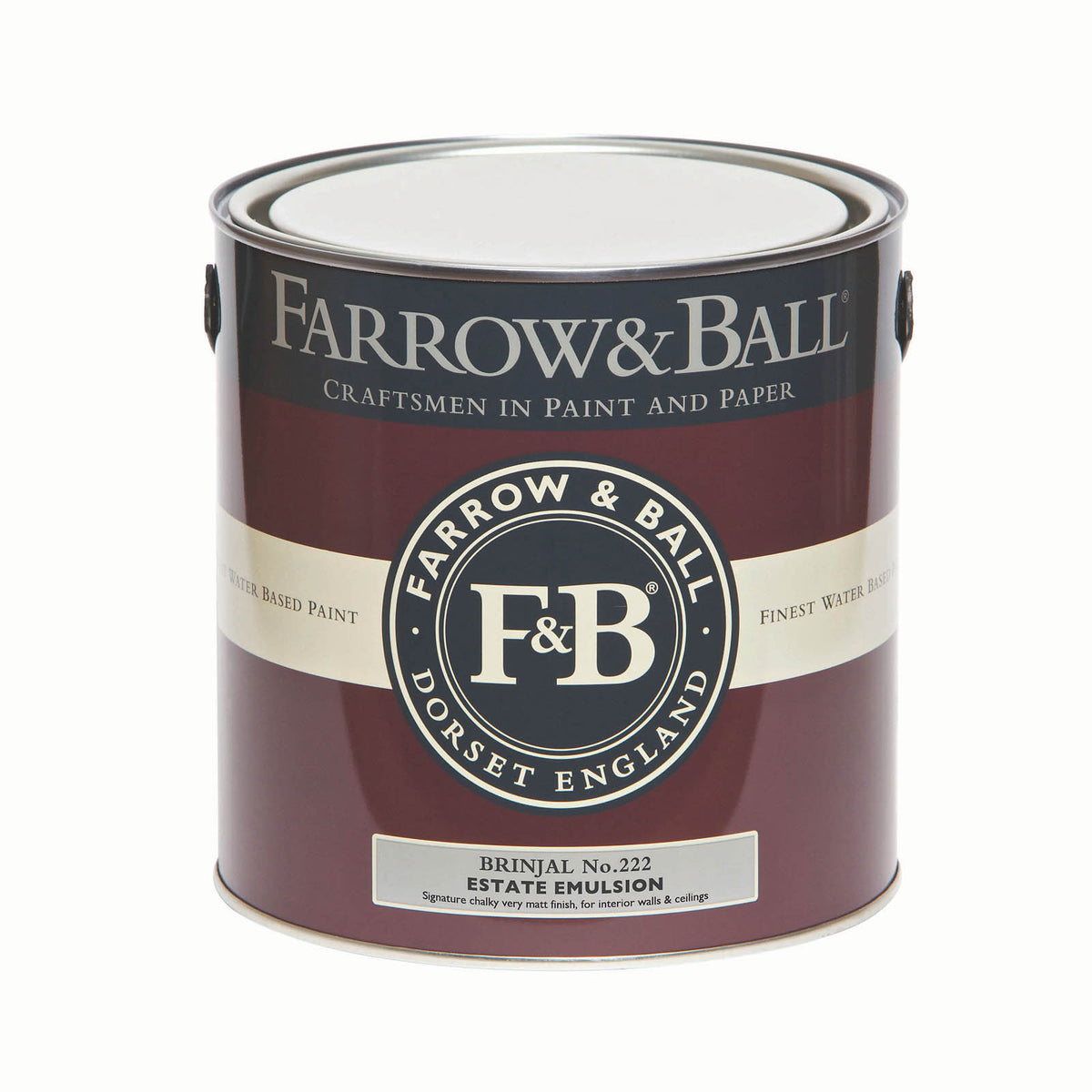 Farrow & Ball Emulsion Paint 2.5L Brinjal Matt Wall Ceiling Quick Dry Wipeable - Image 2