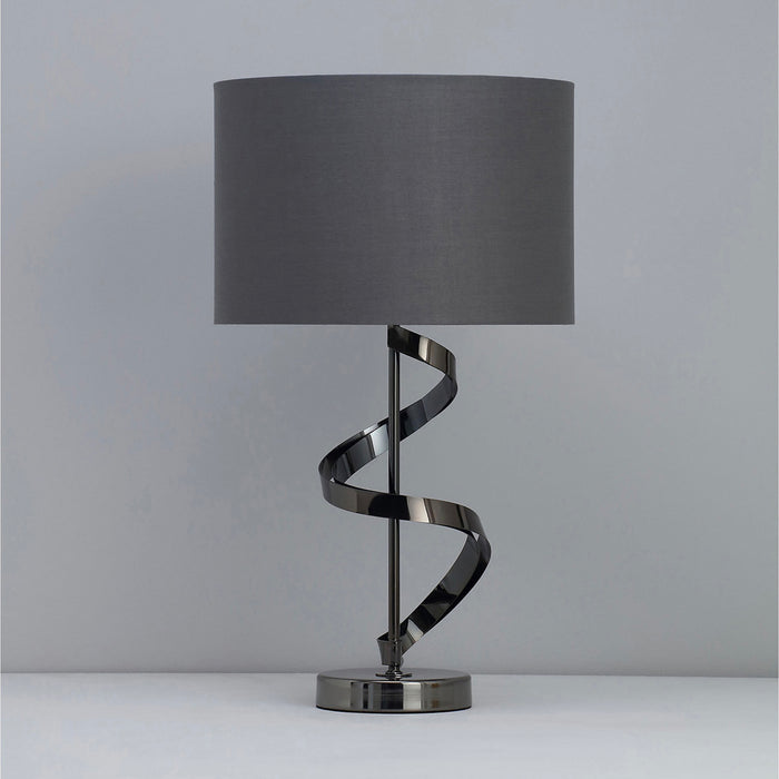 Inlight Table Bedside Light Lamp Aitne Spiral Polished Black Chrome Effect - Image 2