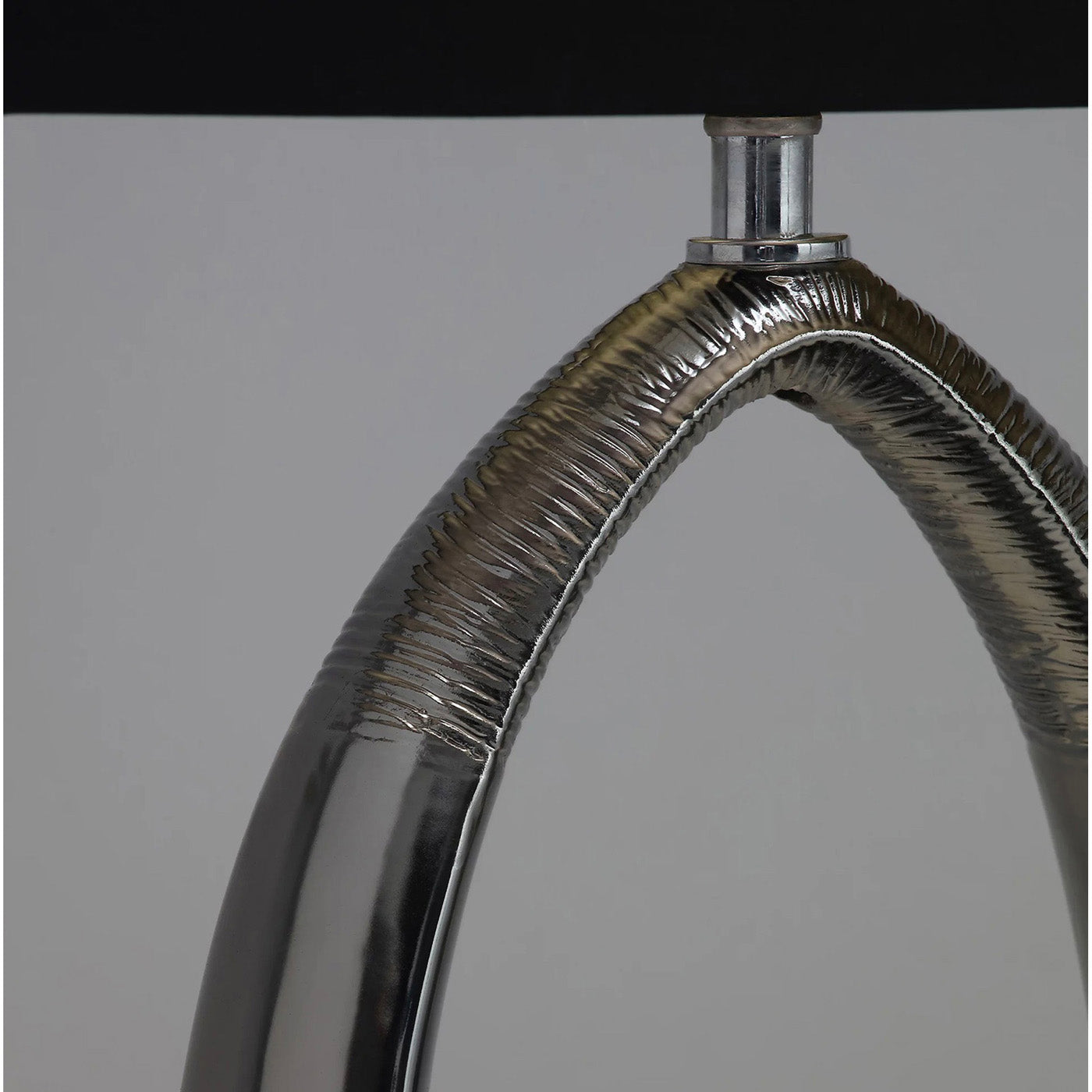 Ceramic Table Lamp Black Shade Drum Bedside Living Room Light - Image 3