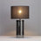 Table Light Glass Ombre Grey Smoke Nickel Effect Cylinder Bedroom Lamp - Image 2