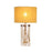 Table Lamp Bedside Living Room Light Cylinder Gold Effect Modern Stylish 42W - Image 1