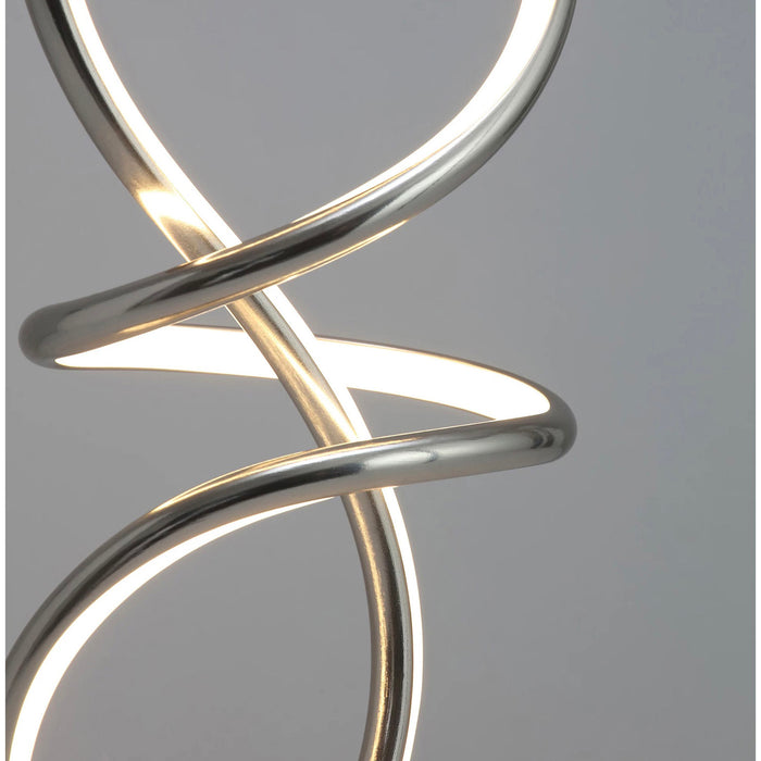 Inlight LED Table Light Leda Spiral Nickel Effect Living Room Bedroom Hallway - Image 3