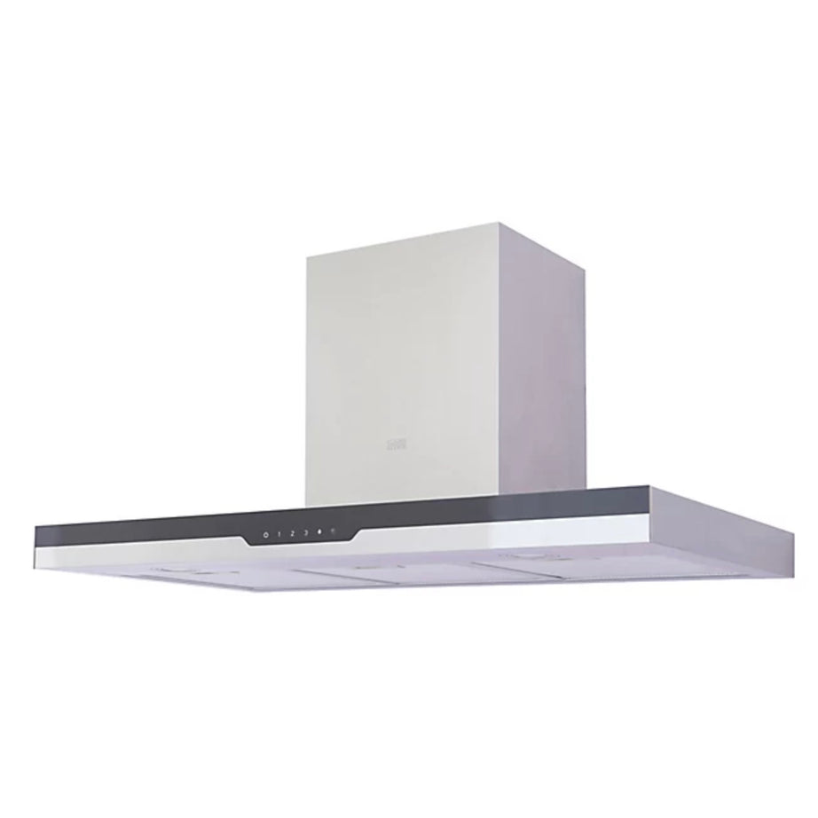 Cooker Hood Kitchen Extractor Fan Black Stainless Steel Chimney 3 Speed W90cm - Image 1