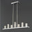 Pendant Ceiling Light Bar 7 Lamp LED Glass Acrylic Metal Chrome Effect Modern - Image 1