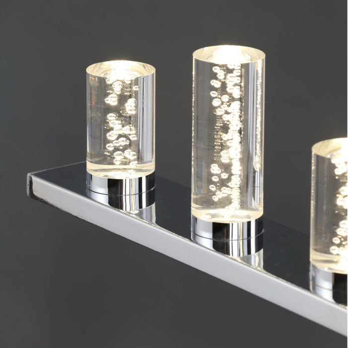 Pendant Ceiling Light Bar 7 Lamp LED Glass Acrylic Metal Chrome Effect Modern - Image 3