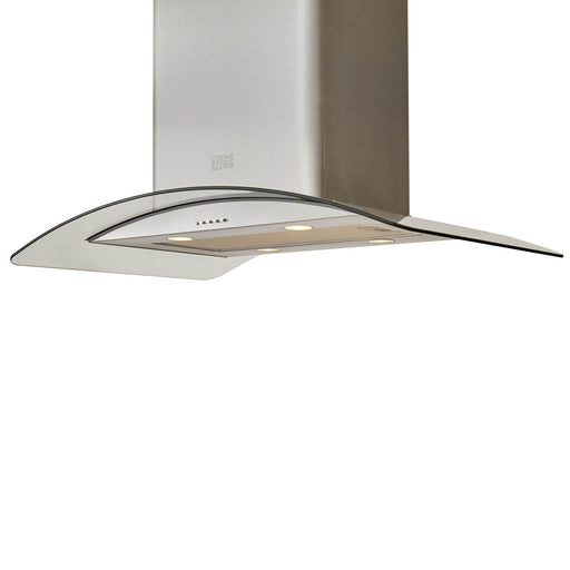 Island Cooker Hood CLICGS90 Stainless Steel Curved Glass LED Light  (W)90cm - Image 1