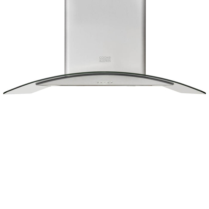 Island Cooker Hood CLICGS90 Stainless Steel Curved Glass LED Light  (W)90cm - Image 7