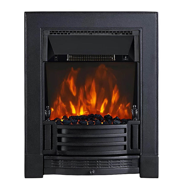 Electric Fire Cast Iron Effect Heater Stove Coal Fuel Bed Inset Wall Mounted 2kW - Image 1