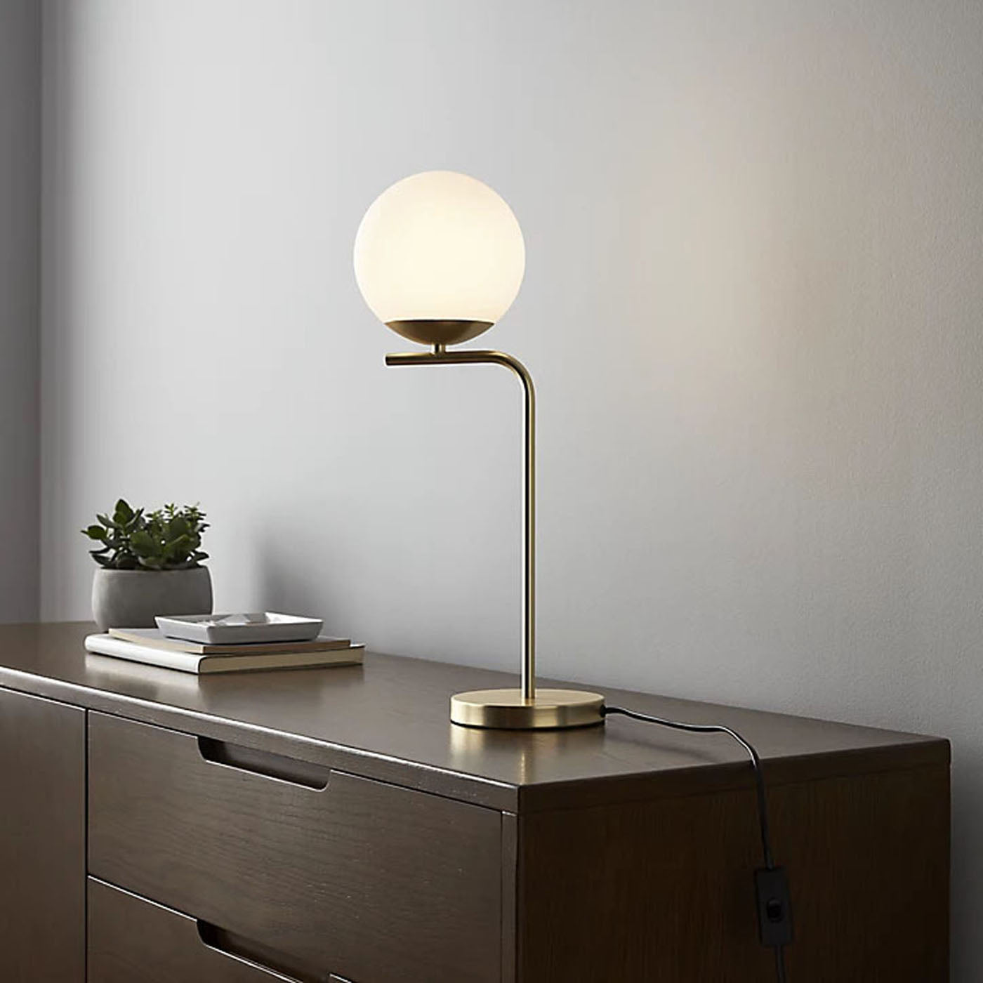 Table Lamp Bedside Living Room Light Matt Brass Modern Anti Glare Frosted Finish - Image 1