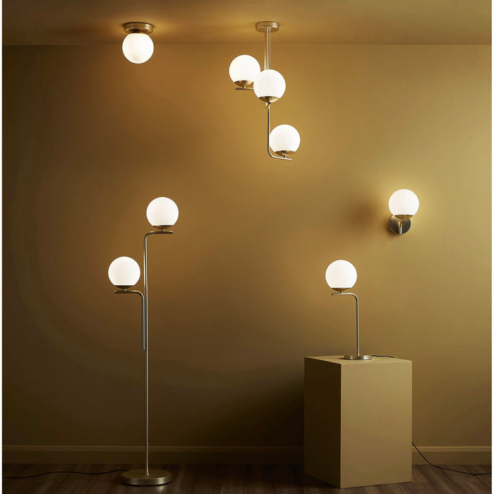 GoodHome Floor Light Baldaz Brushed Brass Effect Modern Floor Lamp H1400mm - Image 4