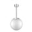 Ceiling Light Pendant White Chrome Effect Frosted Glass Shade IP20 28W (Dia)28cm - Image 1