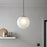 Ceiling Light Pendant White Chrome Effect Frosted Glass Shade IP20 28W (Dia)28cm - Image 2