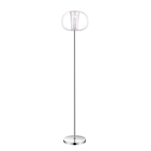Floor Lamp Tall Light Standing Modern Clear Plastic Shade Bedroom Lounge 1.7m - Image 1