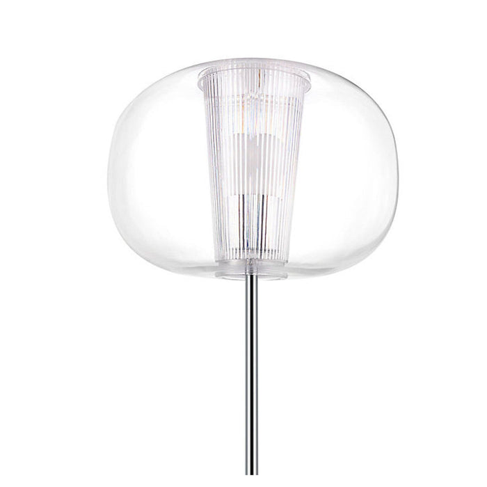 Floor Lamp Tall Light Standing Modern Clear Plastic Shade Bedroom Lounge 1.7m - Image 5