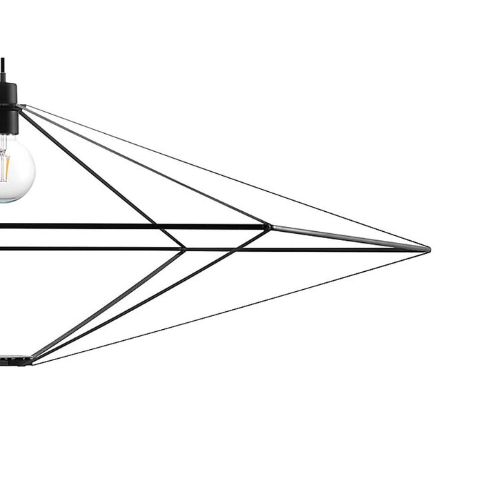 Ceiling Light Pendant Geometric Black Metal Adjustable Height Any Room Dia1200mm - Image 5