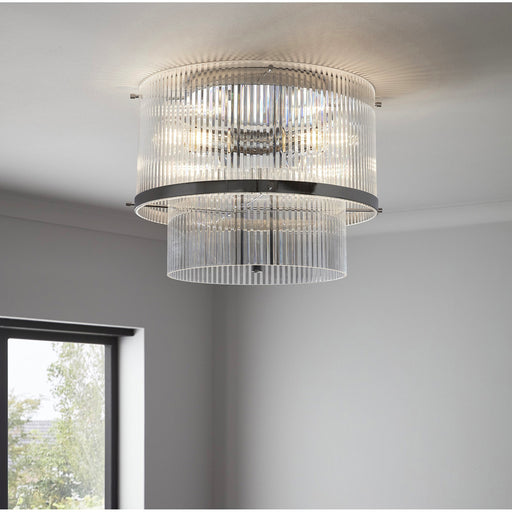 GoodHome Ceiling Light Rhyolit Chrome Effect 3 Lamp Pendant Living Room Lighting - Image 1