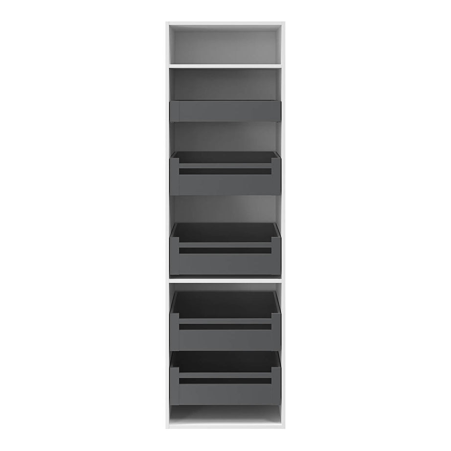 Kitchen Larder Cabinet 5 Tier Standard Matt White HDF (H)2160 (W)600 (D)570mm - Image 1