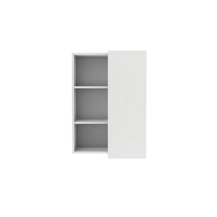 Corner Wall Cabinet Tall Chipboard Matt White 2 Shelves (W)630mm (D)320mm - Image 3