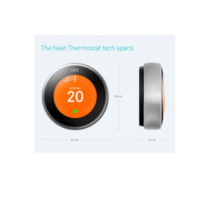 Nest Thermostat 3rd Generation Steel T3028GB - Image 3