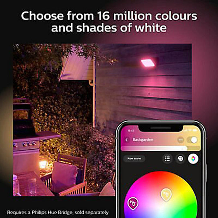 Philips Hue Outdoor LED Floodlight Multicolour Wall-mounted Garden Porch 2300lm - Image 2