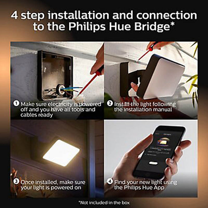 Philips Hue Outdoor LED Floodlight Multicolour Wall-mounted Garden Porch 2300lm - Image 6