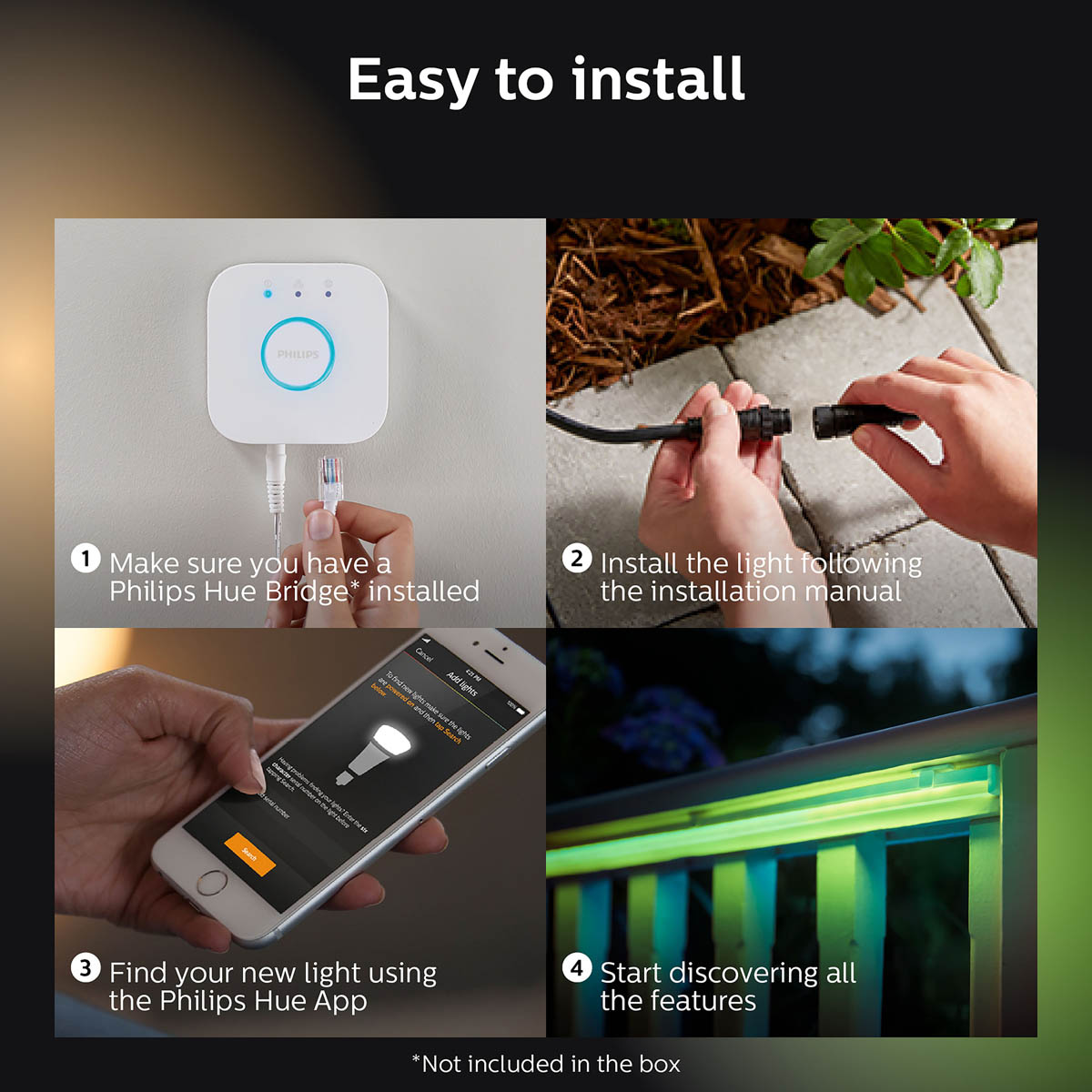 Philips Hue LED Strip Light Smart Outdoor Flexible Dimmable Multicolour 1.99m - Image 6