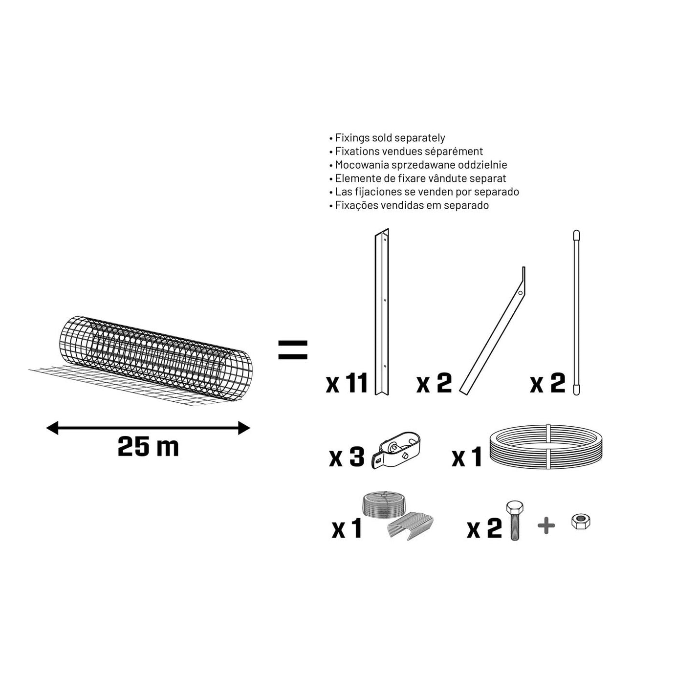 Klikstrom Wire Mesh Roll 75x100mm PVC Coated Steel Wear Resistant (L)25m (H)1m - Image 4