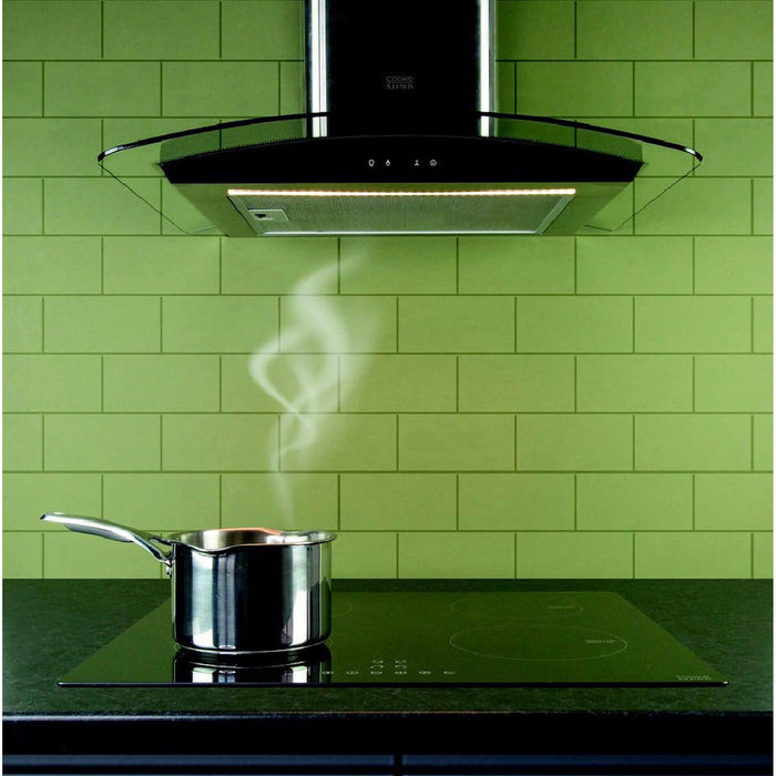 Cooke & Lewis Cooker Hood Curved Glass CL60CGRF Stainless Steel LED 93W LinkTech - Image 2