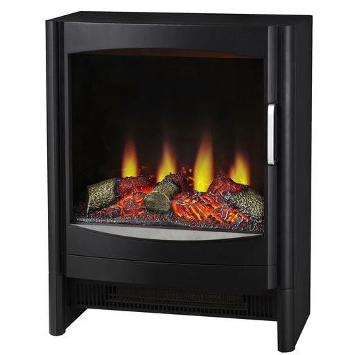 Electric Stove Heater Fireplace LED Flame Effect Modern Black Freestanding 2KW - Image 1