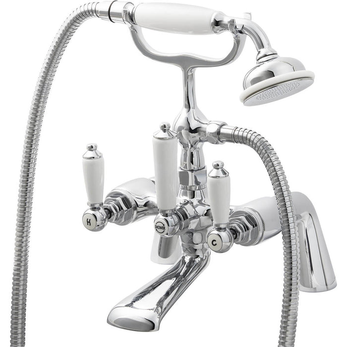 GoodHome Bath Filler Shower Mixer Tap Chrome Traditional Bathroom Home 5bar - Image 1