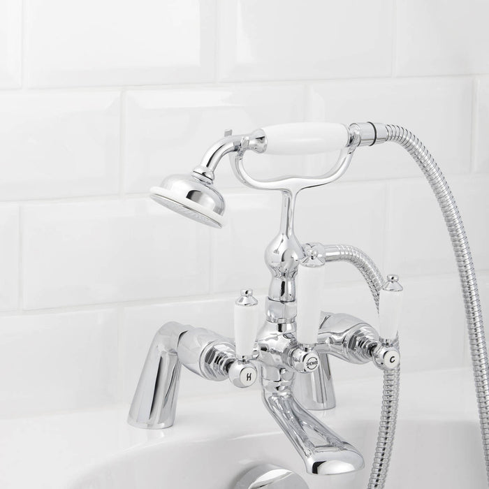 GoodHome Bath Filler Shower Mixer Tap Chrome Traditional Bathroom Home 5bar - Image 3