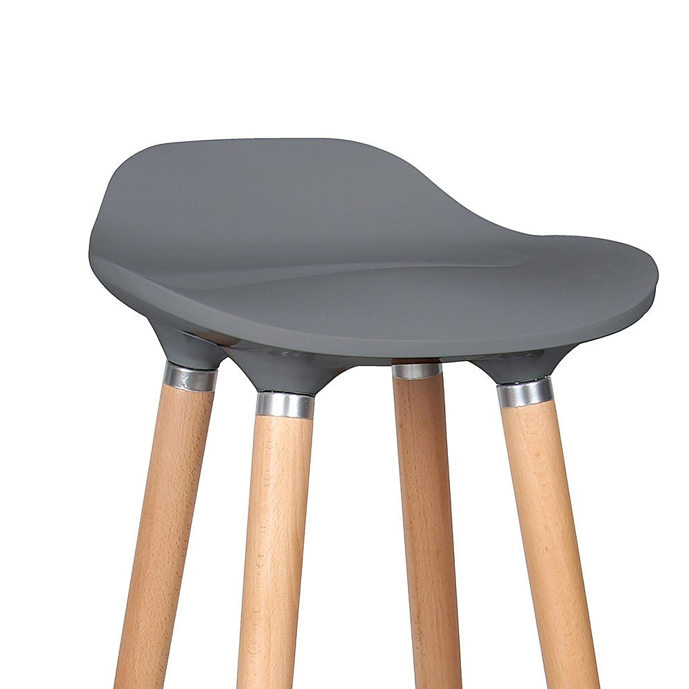 Cooke & Lewis Shira Bar Stool Chair Anthracite Grey Solid Beech Wooden Legs - Image 2