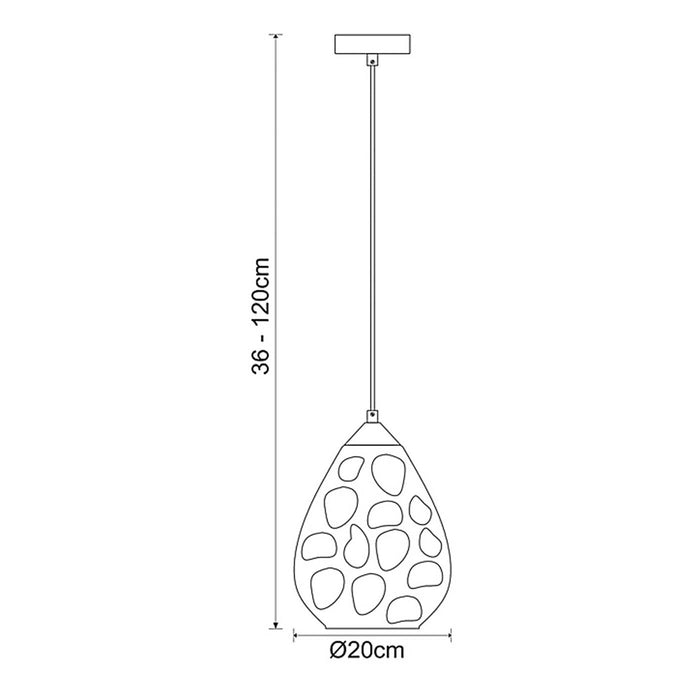 Pendant Ceiling Light Teardrop Dimmable Black Smoky Glass Shade Warm White - Image 3