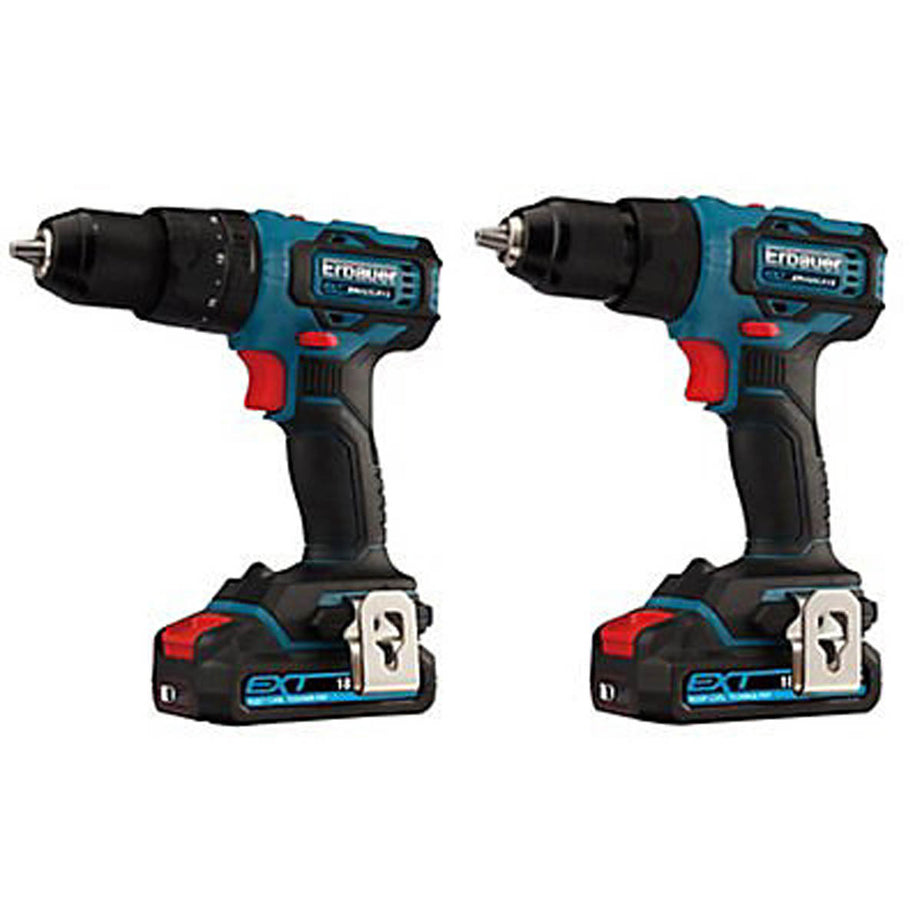 Erbauer Combi Drill And Drill Driver Set Cordless 18V 2x2Ah Li-ion EDD18-Li-2 - Image 1