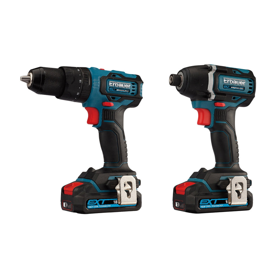 Erbauer Combi Drill Impact Driver Hammer Screwdriver Cordless 2 x 2.0Ah 18V - Image 1