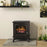 Electric Fireplace Stove Heater LED Burner Freestanding Contemporary Matt Black - Image 2