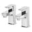 Basin Pillar Taps Pair Bathroom Chrome Effect Modern Gloss Lever Operation - Image 1