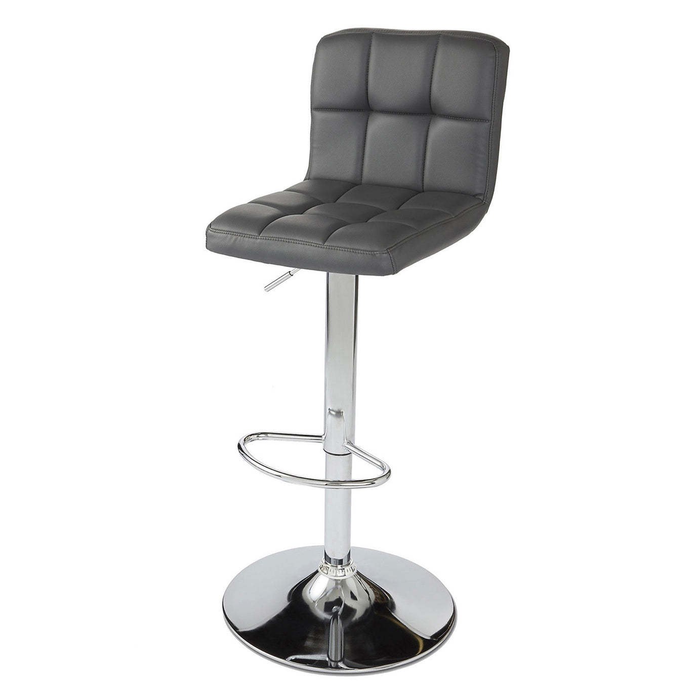 Cooke & Lewis Swivel Bar Stool Lagan Grey Adjustable Pack Of 2 Breakfast Chair - Image 1