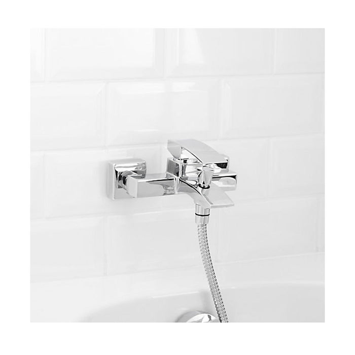 Shower Mixer Tap Bath Chrome Single Lever Wall Mounted Brass Contemporary - Image 3