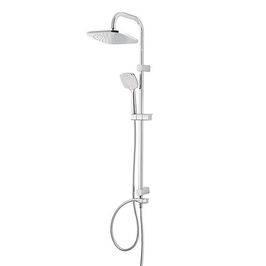 Shower Mixer Kit 3 Spray Pattern Twin Square Head Bathroom Contemporary - Image 1