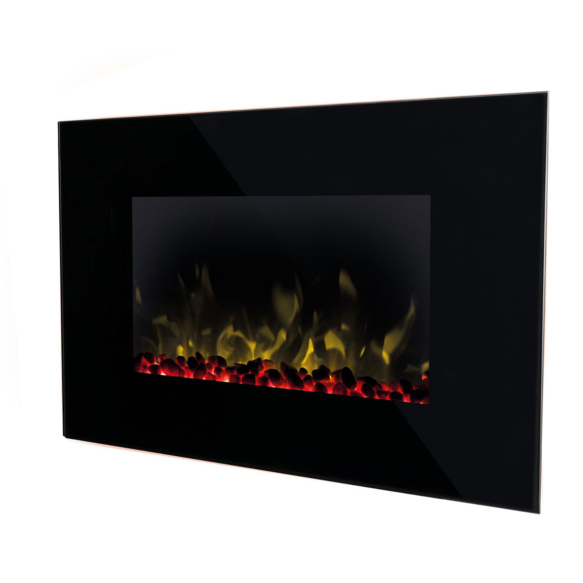 Dimplex Electric Fire Black Glass Wall Fireplace Colour Changing Flame Speakers - Image 1