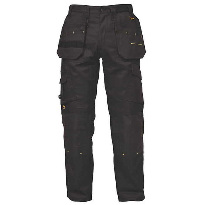 Dewalt Mens Work Trousers Cargo Black Breathable Multi Pockets W38" L31" - Image 1