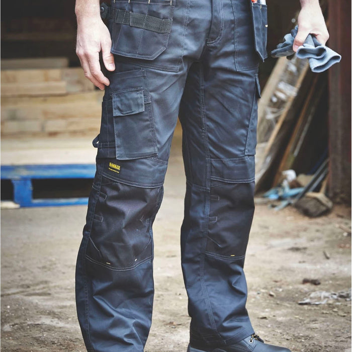 Dewalt Work Trousers Mens Regular Fit Black Multi Pockets Cargo W38" L31" - Image 2