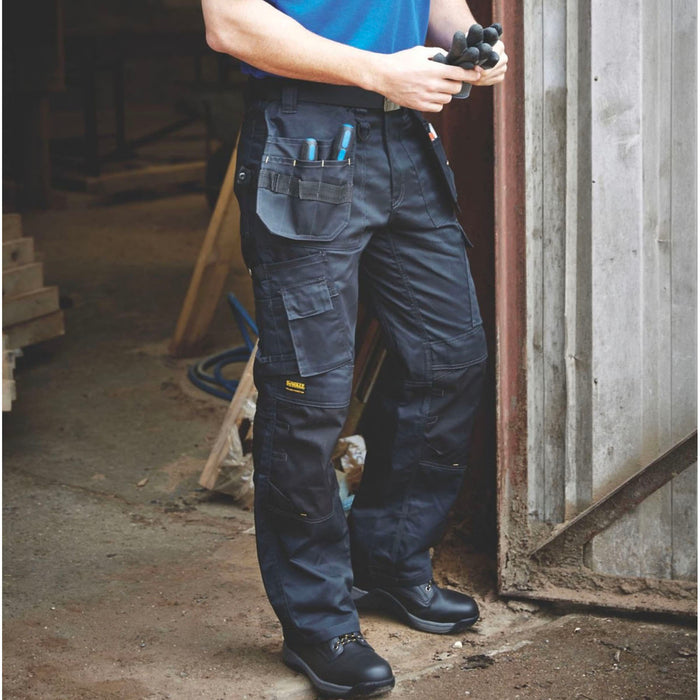 Dewalt Mens Work Trousers Cargo Black Breathable Multi Pockets W38" L31" - Image 3
