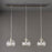 Pendant Ceiling Light Nickel Effect 3 Way Multi Arm Hanging Glass Shades - Image 2